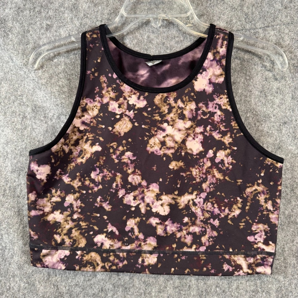 Title Nine Mad Dash Reversible Cropped Tank Women Size L Run Gym Yoga Workout